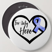 Periwinkle Awareness Ribbon für meinen Helden Button (Vorne & Hinten)