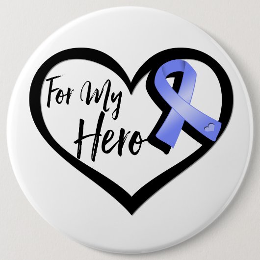 Periwinkle Awareness Ribbon für meinen Helden Button (Vorderseite)