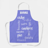 Periwinkle Baking Words Kitchen Schürze (Vorderseite)