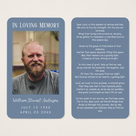 Periwinkle Beerdigungskarte (Vorne & Hinten)