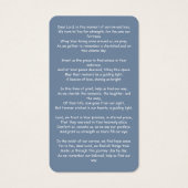 Periwinkle Beerdigungskarte (Rückseite)