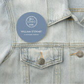 Periwinkle Berufliches Logo Runde Mitarbeiter Namensschild (Beispiel)
