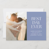 Periwinkle Best Day Ever Wedding Ankündigung (Vorderseite)