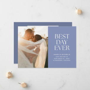 Periwinkle Best Day Ever Wedding Ankündigung