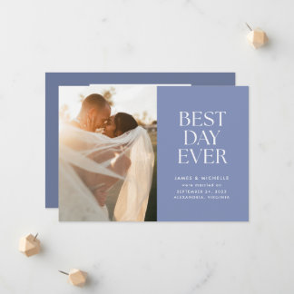 Periwinkle Best Day Ever Wedding Ankündigung