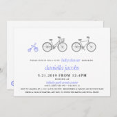 Periwinkle Bicycle Baby Dusche Einladung (Vorne/Hinten)