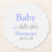 Periwinkle Bicycle Baby Shower Untersetzer (Vorderseite)