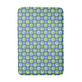 Periwinkle Blau Grüner Platz Dot Geometrisches Mus Badematte (Vorderseite Vertikal)