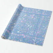 Periwinkle Blau und Rosa Glitzer Wrapping Paper Geschenkpapier (Ungerollt)