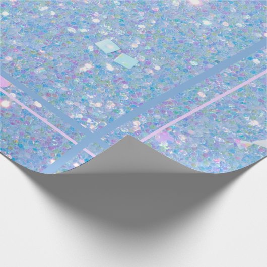 Periwinkle Blau und Rosa Glitzer Wrapping Paper Geschenkpapier (Ecke)