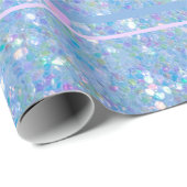 Periwinkle Blau und Rosa Glitzer Wrapping Paper Geschenkpapier (Rolleneckpunkt)
