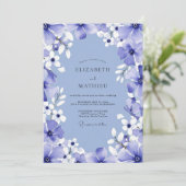Periwinkle Bloom Romance Wedding Einladung (Stehend Vorderseite)