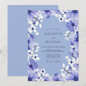 Periwinkle Bloom Romance Wedding Einladung (Vorne/Hinten)