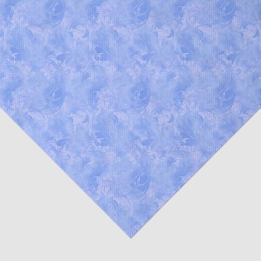Periwinkle Blue Abstrakt Feather Pattern Seidenpapier (Ausschnitt)