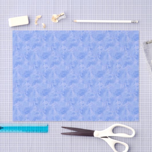 Periwinkle Blue Abstrakt Feather Pattern Seidenpapier (Handwerk)