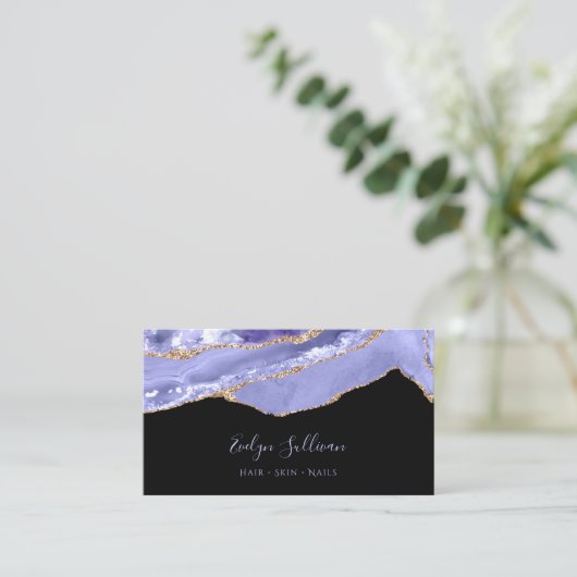 Periwinkle Blue Age Black Visitenkarte (Stehend Vorderseite)