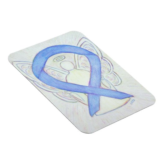 Periwinkle Blue Awareness Ribbon Angel Art Magnet (Rechte Seite)