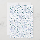 Periwinkle Blue Boho Wildblume Hochzeit Einladung (Rückseite)