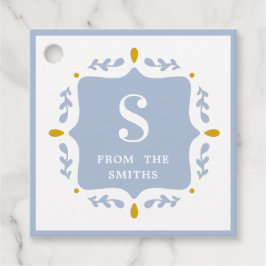 Periwinkle Blue Boutique Monogram Favor Tag Geschenkanhänger