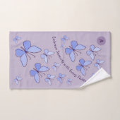 Periwinkle Blue Butterfly Flutter Lavender Grau Badhandtuch Set (Handtuch)