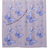 Periwinkle Blue Butterfly Flutter Lavender Grau Duschvorhang (Vorderseite)