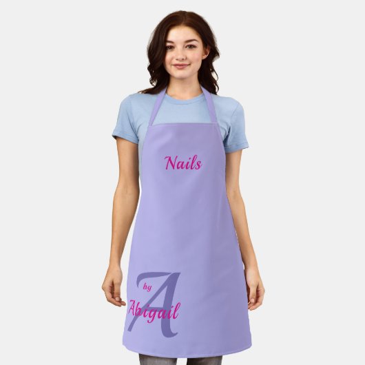 Periwinkle Blue Chic Nails von "Dein Name" Schürze (Getragen)