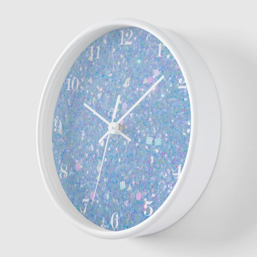 Periwinkle Blue Chunky Glitzer Glam Clock Uhr (Winkel)