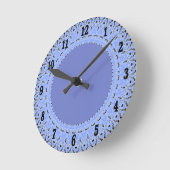 Periwinkle Blue Country Lace Wall Clock Runde Wanduhr (Winkel)