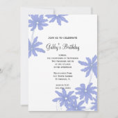 Periwinkle Blue Daisies Birthday Party Einladung (Vorderseite)