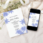 Periwinkle Blue Daisies Birthday Party Einladung