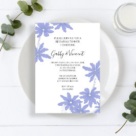 Periwinkle Blue Daisies Hochzeitessen Probe Dinner Einladung