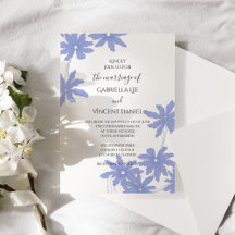 Periwinkle Blue Daisies on White Wedding
