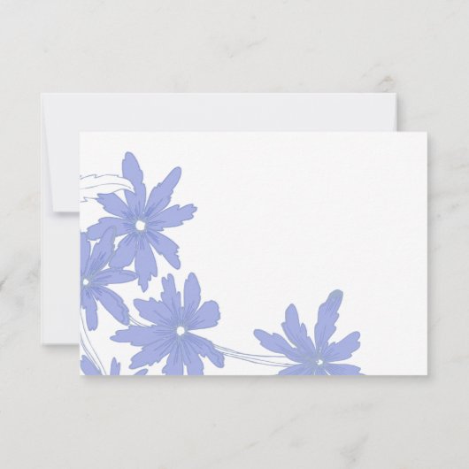 Periwinkle Blue Daisies Wedding RSVP Response Card (Rückseite)