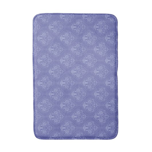 Periwinkle Blue Damask Badematte (Vorderseite Vertikal)