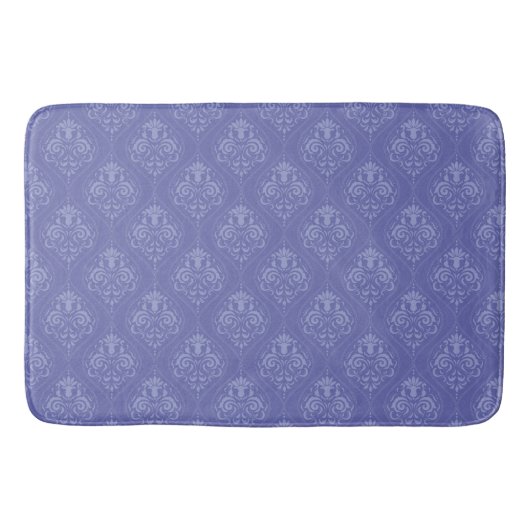 Periwinkle Blue Damask Badematte (Vorderseite)