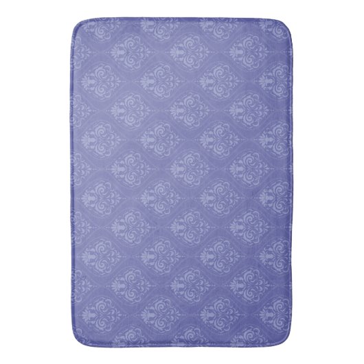 Periwinkle Blue Damask Badematte (Vorderseite Vertikal)