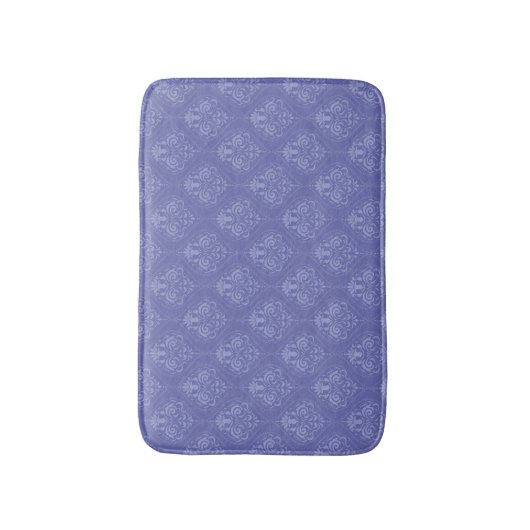 Periwinkle Blue Damask Badematte (Vorderseite Vertikal)