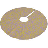 Periwinkle Blue Damask Old World Gold Polyester Weihnachtsbaumdecke (Schrägansicht)