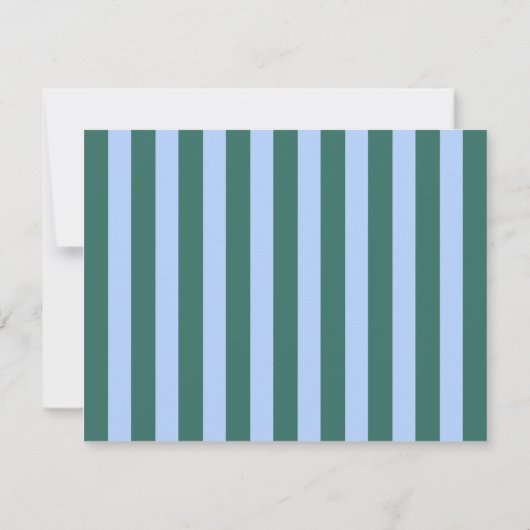 Periwinkle Blue & Deep Teal Wavy Note Card Einladung (Rückseite)
