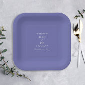 Periwinkle Blue Elegante Weddings Party Empfang Pappteller