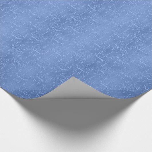 Periwinkle Blue Extravagant Damask Muster Geschenkpapier (Ecke)