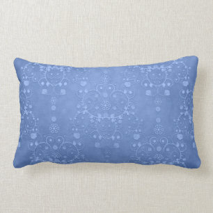Periwinkle Blue Extravagant Floral Damask Muster Lendenkissen