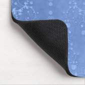 Periwinkle Blue Extravagant Floral Damask Muster Mousepad (Ecke)