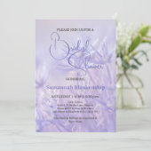 Periwinkle Blue Floral Background Brautparty Einladung (Stehend Vorderseite)