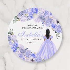 Periwinkle Blue Floral Quinceanera Geschenkanhänger