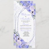 Periwinkle Blue Floral Quinceanera Programm (Vorne/Hinten)