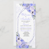 Periwinkle Blue Floral Quinceanera Programm (Vorderseite)