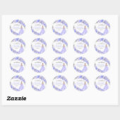 Periwinkle Blue Floral Quinceanera Round Stickers (Blatt)