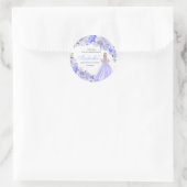 Periwinkle Blue Floral Quinceanera Round Stickers (Tasche)