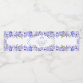 Periwinkle Blue Floral Quinceanera Wasserflaschenetikett (Einzelnes Label)